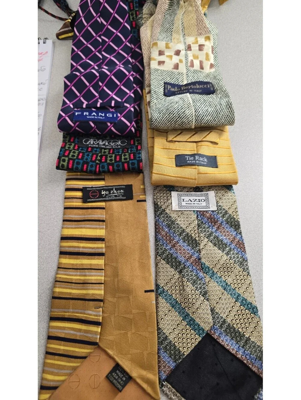 Vintage Designer Tie Lot of 7 Italian Silk Frangi Caravaggio Lazio Paolo Bertolu